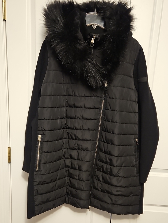 Calvin Klein Jackets & Blazers - Calvin Klein Black Quilted Faux-Fur Trim Hooded Coat Sz 3x